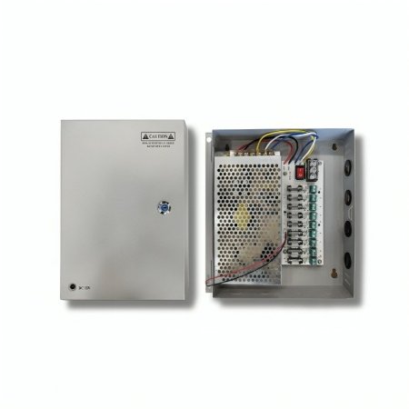 صندوق توزيع طاقة (Power Supply Box) لـ 9 كاميرات مراقبة - 12 فولت