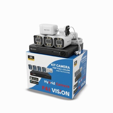 طقم نظام مراقبة Pal Vision المتكامل - 5 ميجابكسل (هيكل حديد صلب)